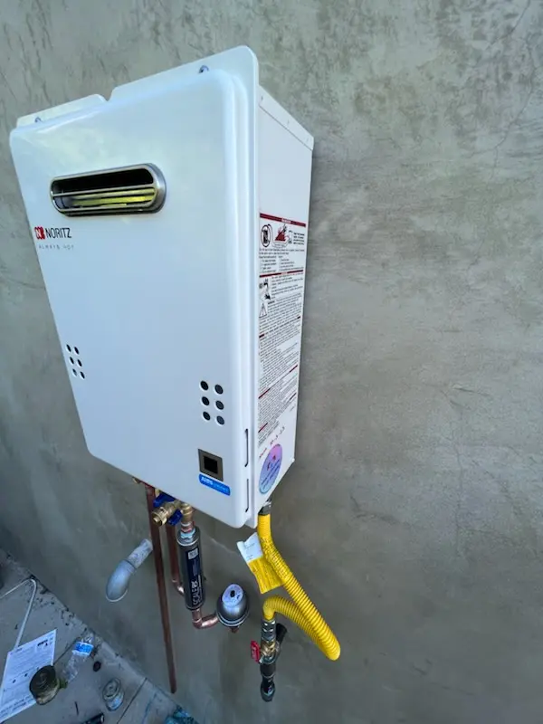 Tankless water heater installation for Ashley homes